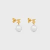 Boucles d&rsquo;oreilles CELINE en laiton avec finition dorée et perles en résine