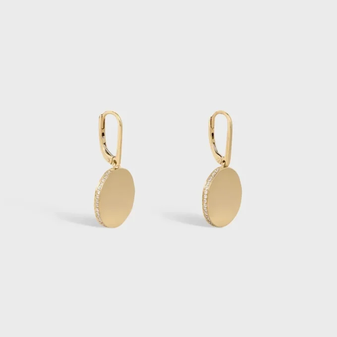 Boucles d&rsquo;oreilles CELINE en or jaune et diamants