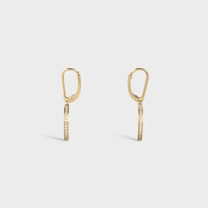 Boucles d&rsquo;oreilles CELINE en or jaune et diamants