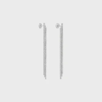 Boucles d&rsquo;oreilles Tennis Cocktail en or blanc et diamants