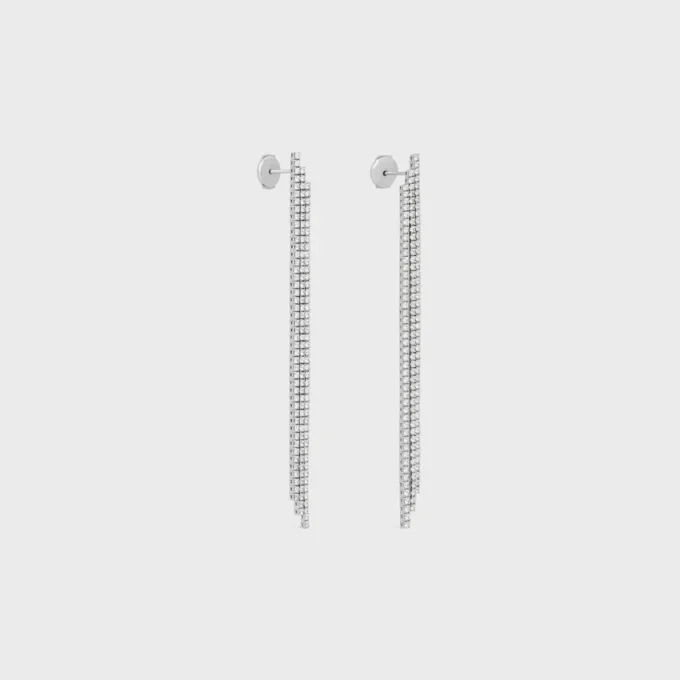 Boucles d’oreilles Tennis Cocktail en or blanc et diamants Boucles d’oreilles Tennis Cocktail en or blanc et diamants