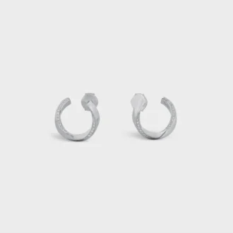 Boucles d&rsquo;oreilles Torsion en or blanc et diamants