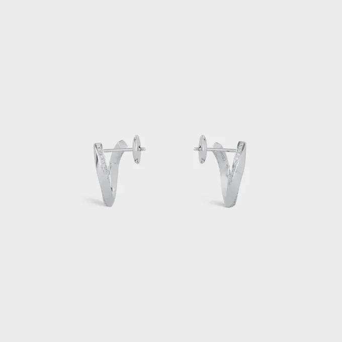 Boucles d’oreilles Torsion en or blanc et diamants Boucles d’oreilles Torsion en or blanc et diamants