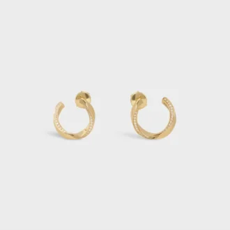 Boucles d&rsquo;oreilles Torsion en or jaune et diamants