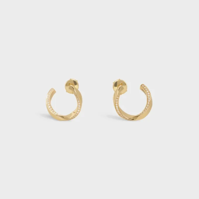 Boucles d’oreilles Torsion en or jaune et diamants Boucles d’oreilles Torsion en or jaune et diamants