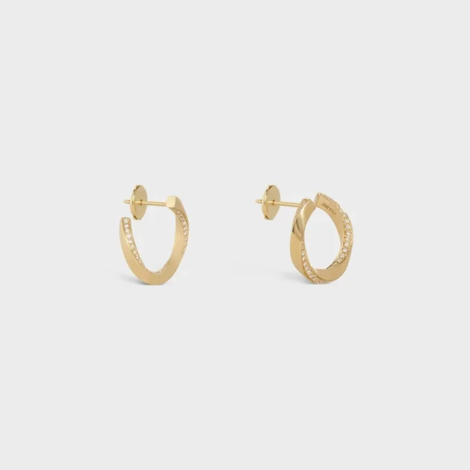 Boucles d’oreilles Torsion en or jaune et diamants Boucles d’oreilles Torsion en or jaune et diamants