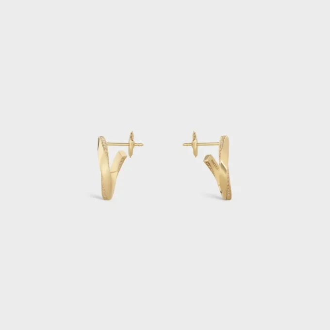 Boucles d’oreilles Torsion en or jaune et diamants Boucles d’oreilles Torsion en or jaune et diamants