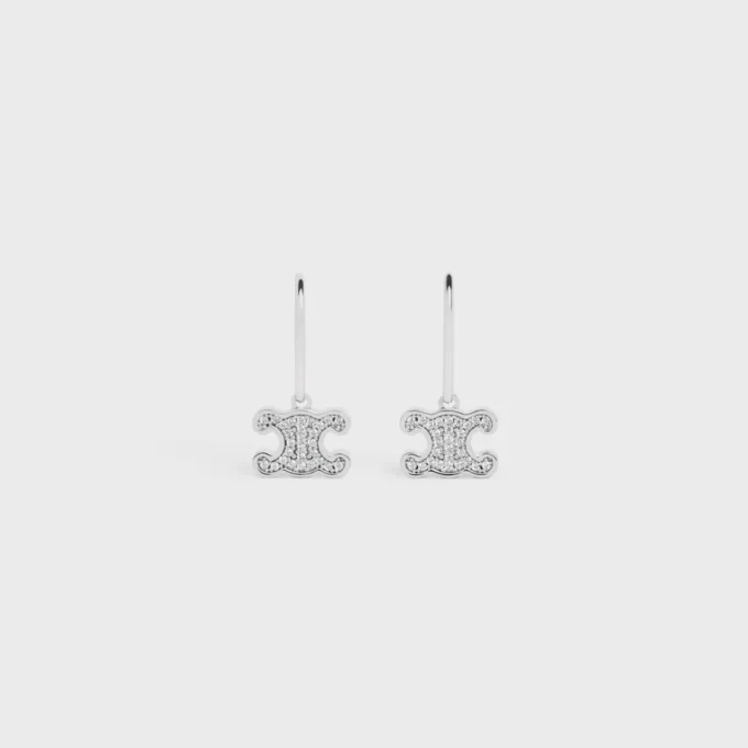 Boucles d’oreilles Triomphe en strass, laiton rhodié et cristaux Boucles d’oreilles Triomphe en strass, laiton rhodié et cristaux