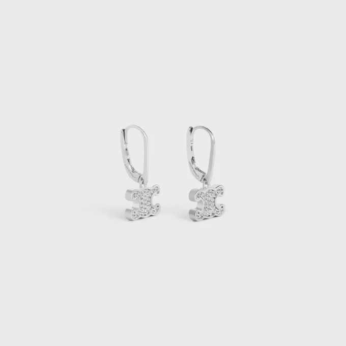 Boucles d’oreilles Triomphe en strass, laiton rhodié et cristaux Boucles d’oreilles Triomphe en strass, laiton rhodié et cristaux