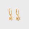 Boucles d’oreilles Triomphe Solitaire Sparkle en strass et laiton avec finition dorée Boucles d’oreilles Triomphe Solitaire Sparkle en strass et laiton avec finition dorée