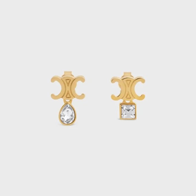 Boucles d’oreilles Triomphe Twinkle en strass et laiton avec finition dorée Boucles d’oreilles Triomphe Twinkle en strass et laiton avec finition dorée