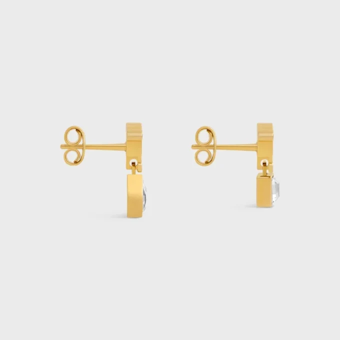 Boucles d’oreilles Triomphe Twinkle en strass et laiton avec finition dorée Boucles d’oreilles Triomphe Twinkle en strass et laiton avec finition dorée