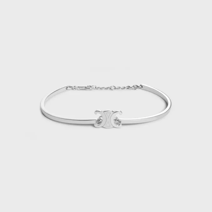 Bracelet articulé Triomphe en laiton avec finition rhodiée