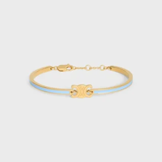 Bracelet articulé Triomphe en émail et laiton avec finition dorée