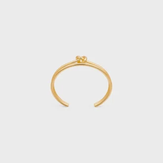 Bracelet double tour en laiton avec finition dorée