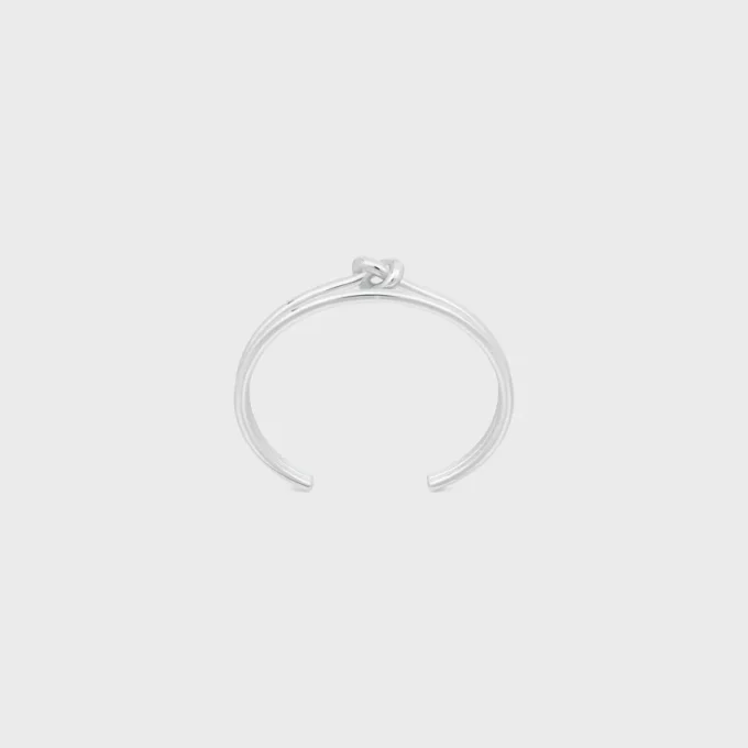 Bracelet double tour « Knot » en laiton avec finition rhodiée