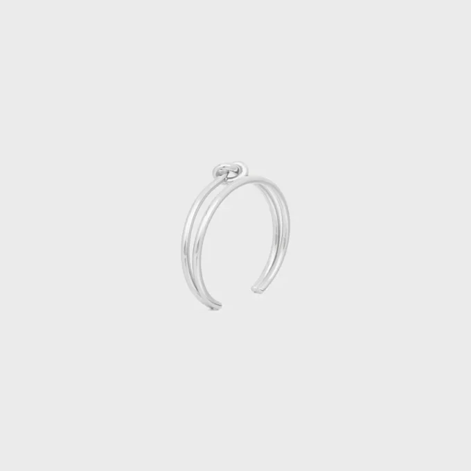 Bracelet double tour « Knot » en laiton avec finition rhodiée