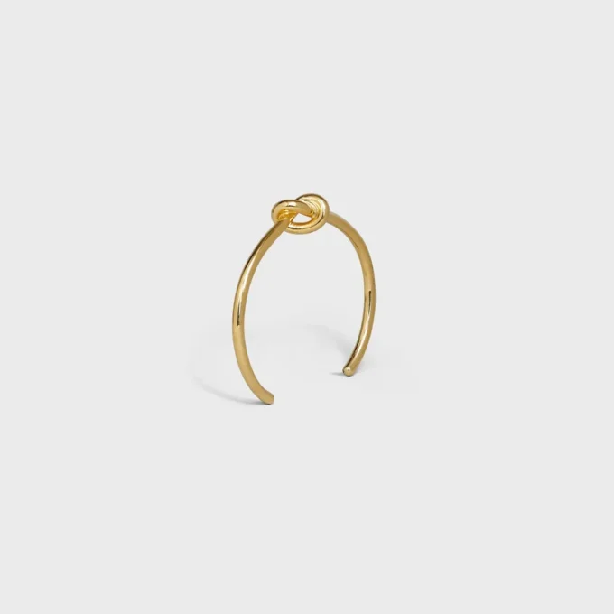 Bracelet extra-fin Knot en laiton avec finition dorée Bracelet extra-fin Knot en laiton avec finition dorée