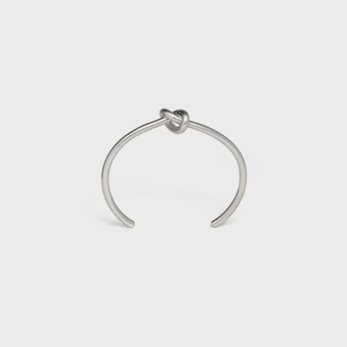 Bracelet Knot extra-fin en laiton avec finition rhodiée