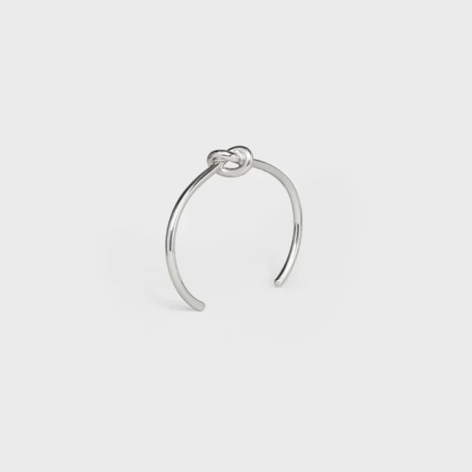 Bracelet Knot extra-fin en laiton avec finition rhodiée