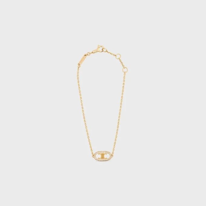 Bracelet Maillon Triomphe en or jaune et diamants Bracelet Maillon Triomphe en or jaune et diamants