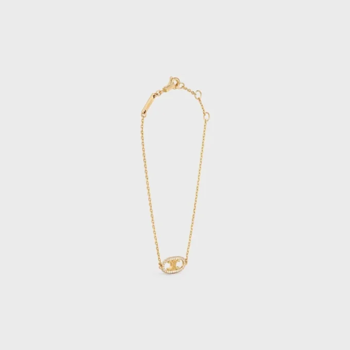 Bracelet Maillon Triomphe en or jaune et diamants Bracelet Maillon Triomphe en or jaune et diamants