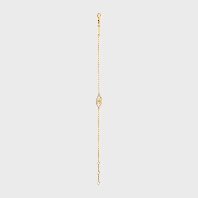 Bracelet Maillon Triomphe en or jaune et diamants Bracelet Maillon Triomphe en or jaune et diamants