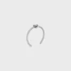 Bracelet manchette à motif cordon noué en laiton avec finition rhodiée Bracelet manchette à motif cordon noué en laiton avec finition rhodiée