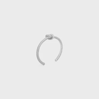 Bracelet rigide Knot Sparkle en strass et laiton avec finition rhodiée