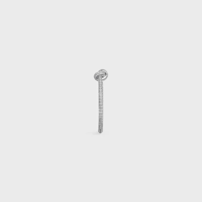 Bracelet rigide Knot Sparkle en strass et laiton avec finition rhodiée