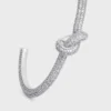 Bracelet rigide Knot Sparkle en strass et laiton avec finition rhodiée