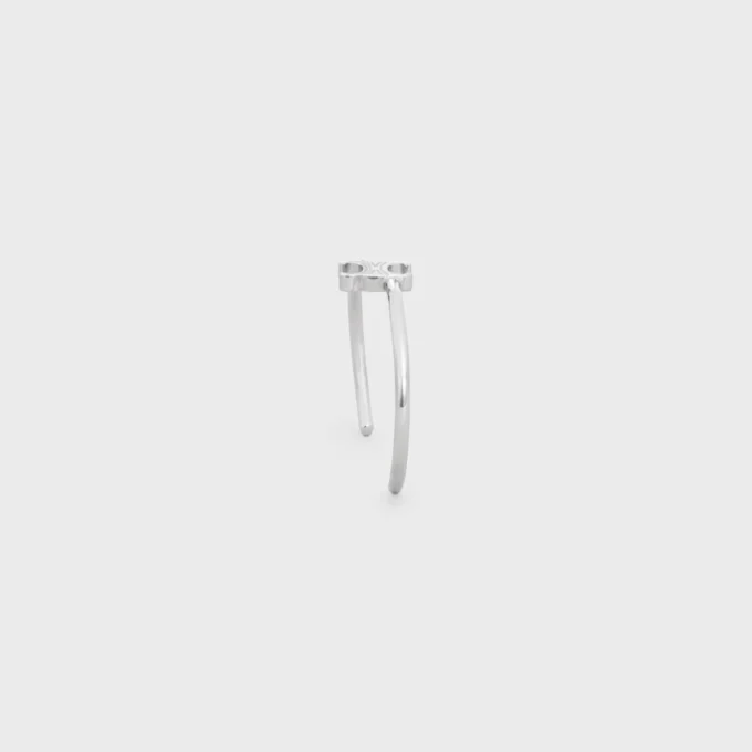 Bracelet Triomphe asymétrique en laiton avec finition rhodiée
