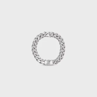 Bracelet Triomphe Gourmette en laiton avec finition rhodiée Bracelet Triomphe Gourmette en laiton avec finition rhodiée