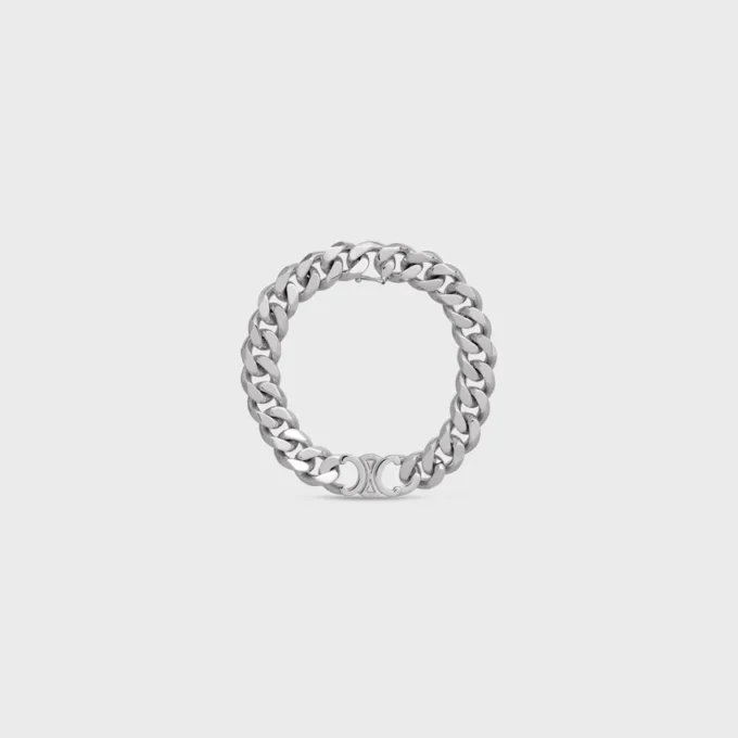 Bracelet Triomphe Gourmette en laiton avec finition rhodiée Bracelet Triomphe Gourmette en laiton avec finition rhodiée