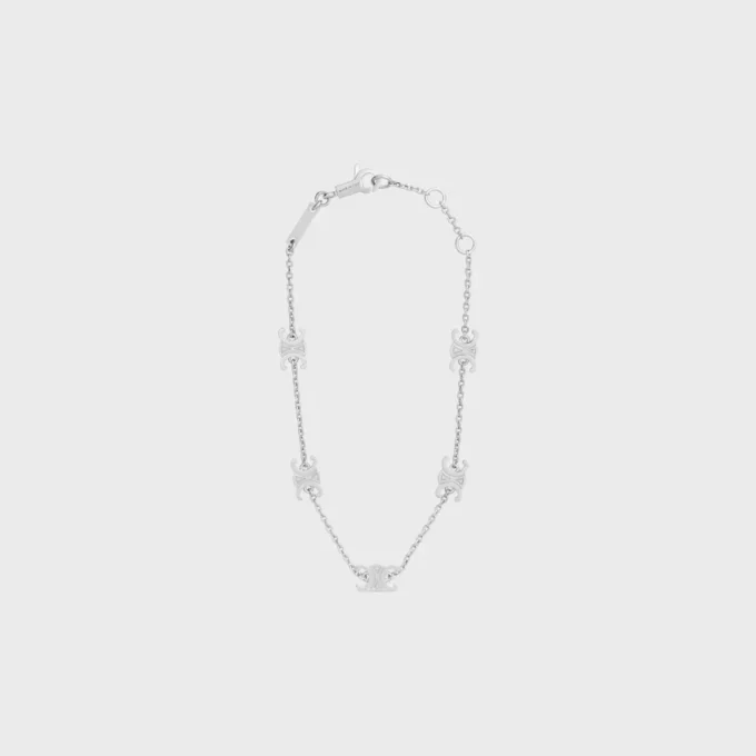 Bracelet Triomphe Mini Triomphe en laiton avec finition rhodiée Bracelet Triomphe Mini Triomphe en laiton avec finition rhodiée