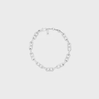 Bracelet Triomphe petit octogone en laiton avec finition rhodiée Bracelet Triomphe petit octogone en laiton avec finition rhodiée