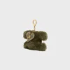 Breloque Triomphe Pom-Pom en peau de mouton et cuir de veau