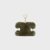 Breloque Triomphe Pom-Pom en peau de mouton et cuir de veau