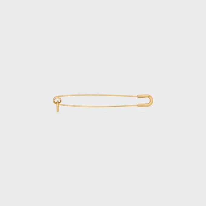 Broche à épingle de sûreté en laiton avec finition dorée