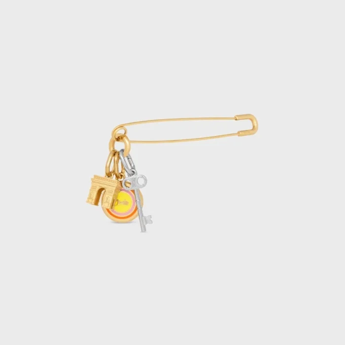 Broche à épingle de sûreté en laiton avec finition dorée