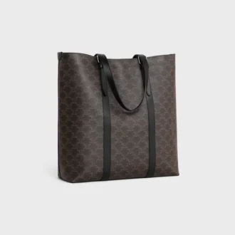 Cabas à boucle en Triomphe Canvas et cuir de veau