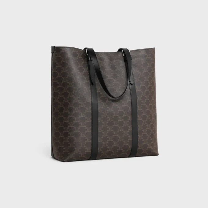 Cabas à boucle en Triomphe Canvas et cuir de veau