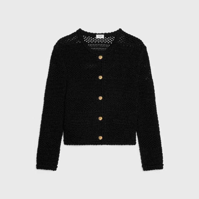 Cardigan en coton crocheté