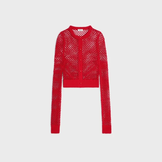 Cardigan en coton crocheté