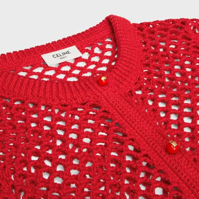 Cardigan en coton crocheté