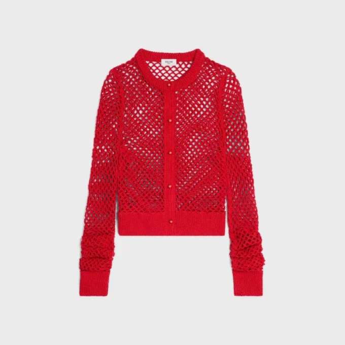 Cardigan en coton crocheté