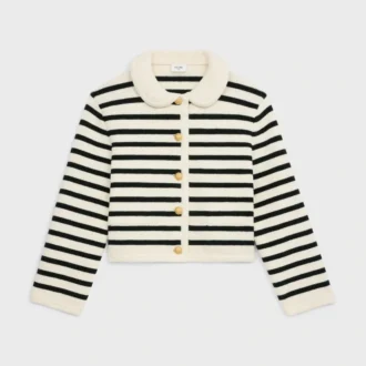 Cardigan en laine rayée