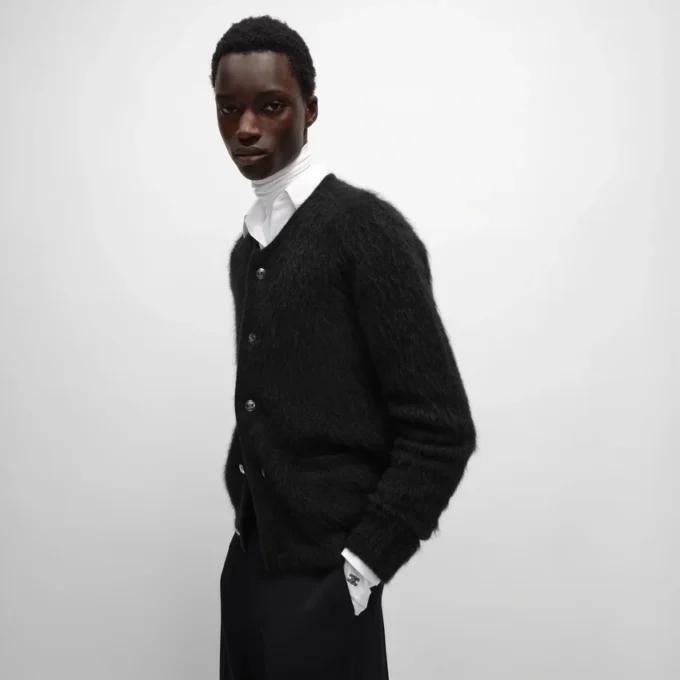 Cardigan en mohair brossé Cardigan en mohair brossé