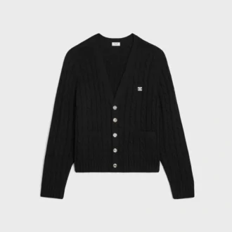 Cardigan Triomphe en cachemire à mailles torsadées