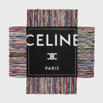 Carré à franges en twill de soie